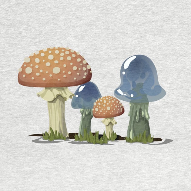 The Two Couple Mushrooms by LineXpressions